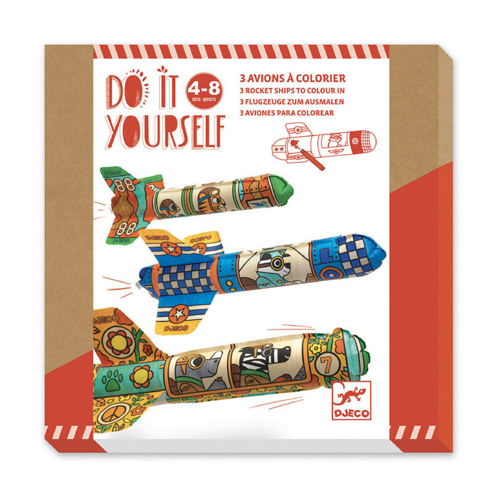 Djeco Do It Yourself To The Sky Rockets Colour & Inflate Kids Craft Kit 4y+