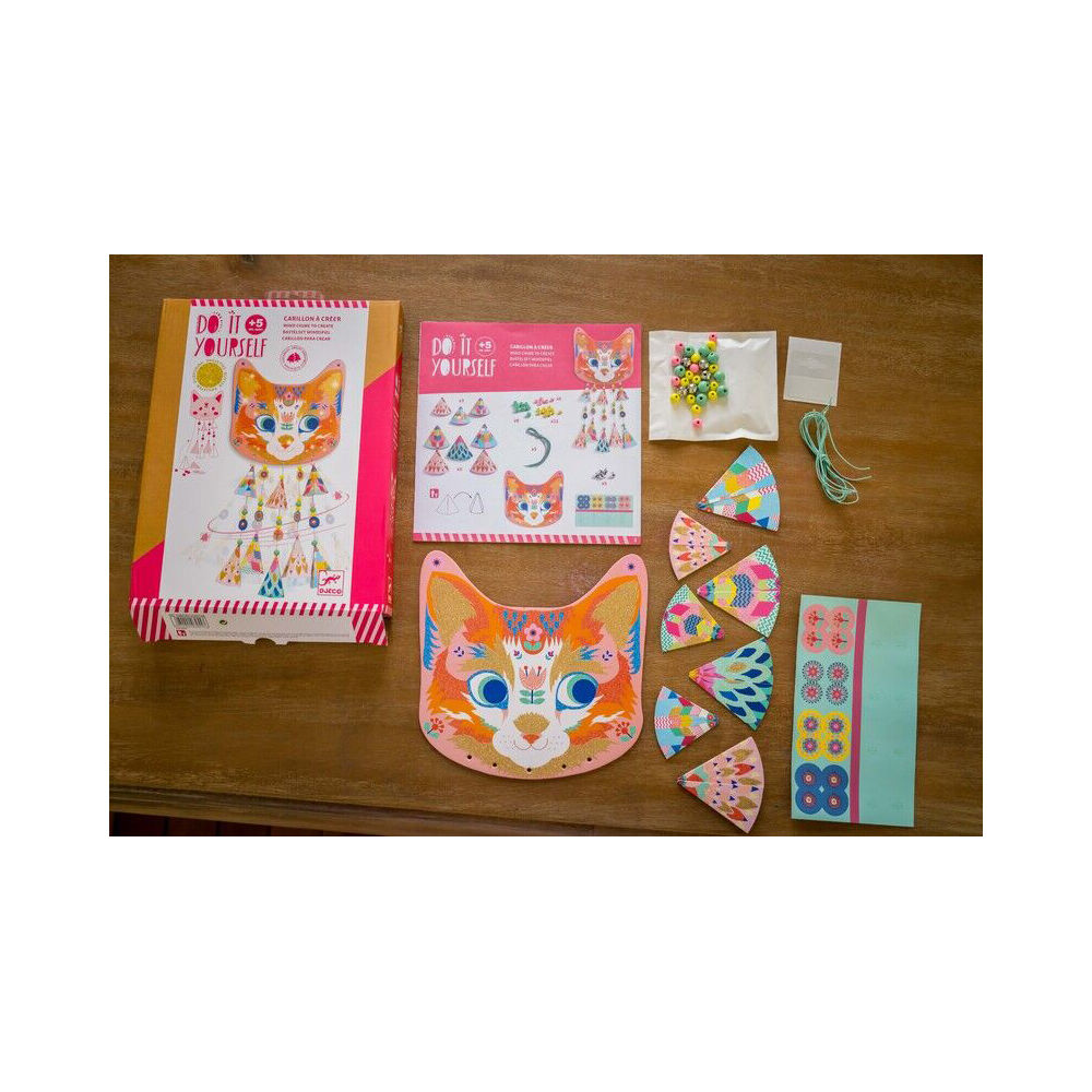 Djeco Do It Yourself Kitty Wind Chimes Kids/Children Creative Activity Kit 6+ — image 5