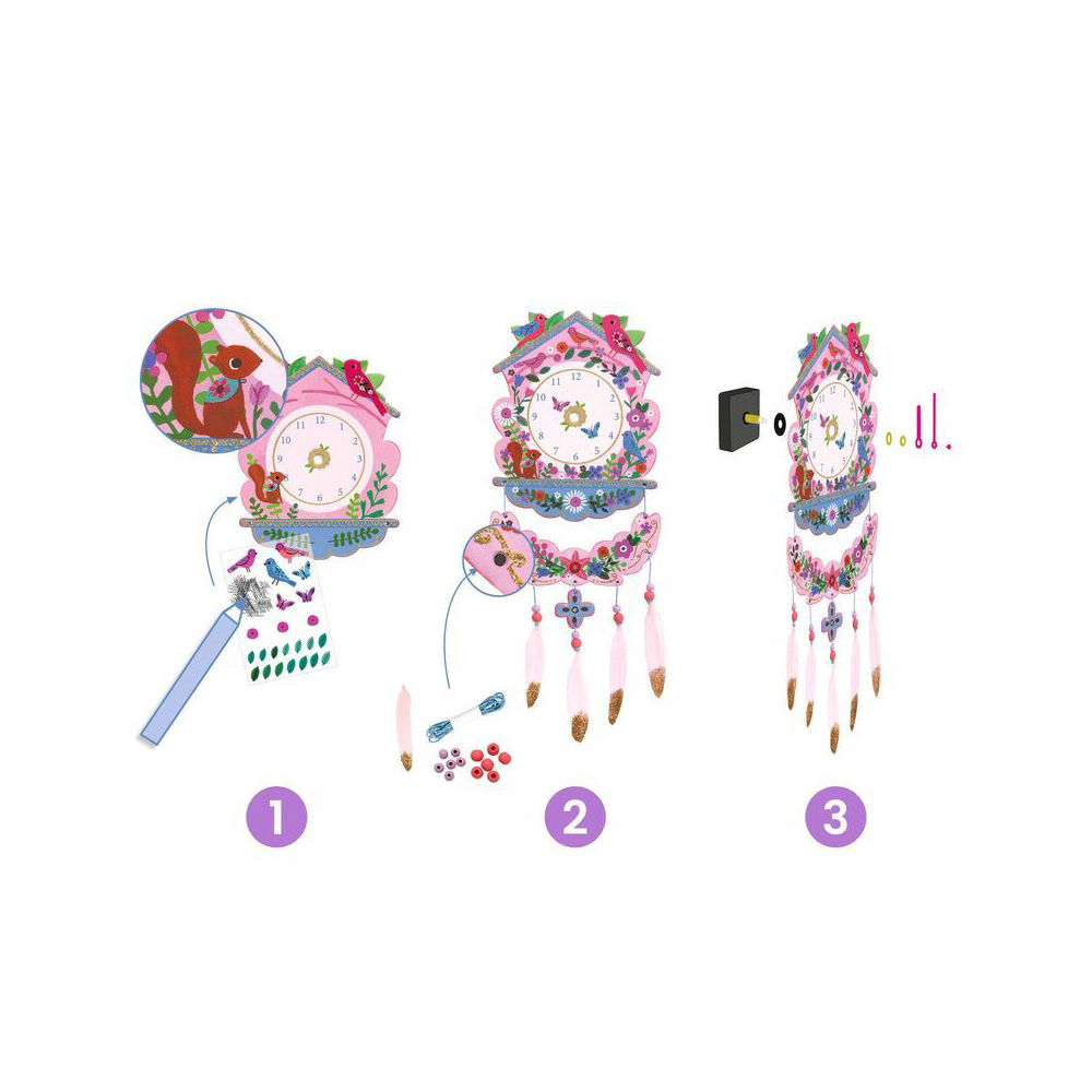 Djeco Do It Yourself Cuckoo Wall Clock Kids DIY Creative Activity Kit 6y+