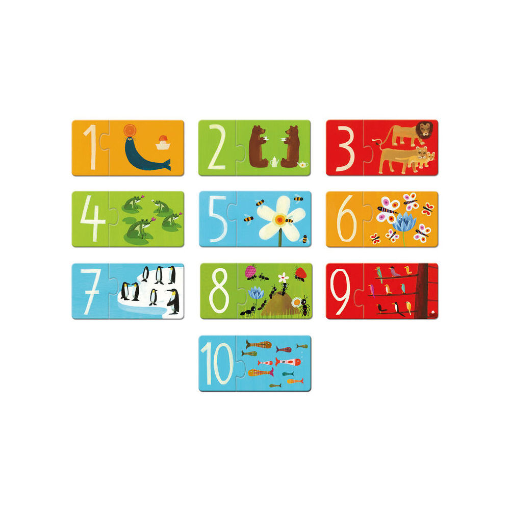 Djeco Duo Numbers Jigsaw Puzzle Kids/Children Educational Game Play 2y+ (40 Pieces) — image 4