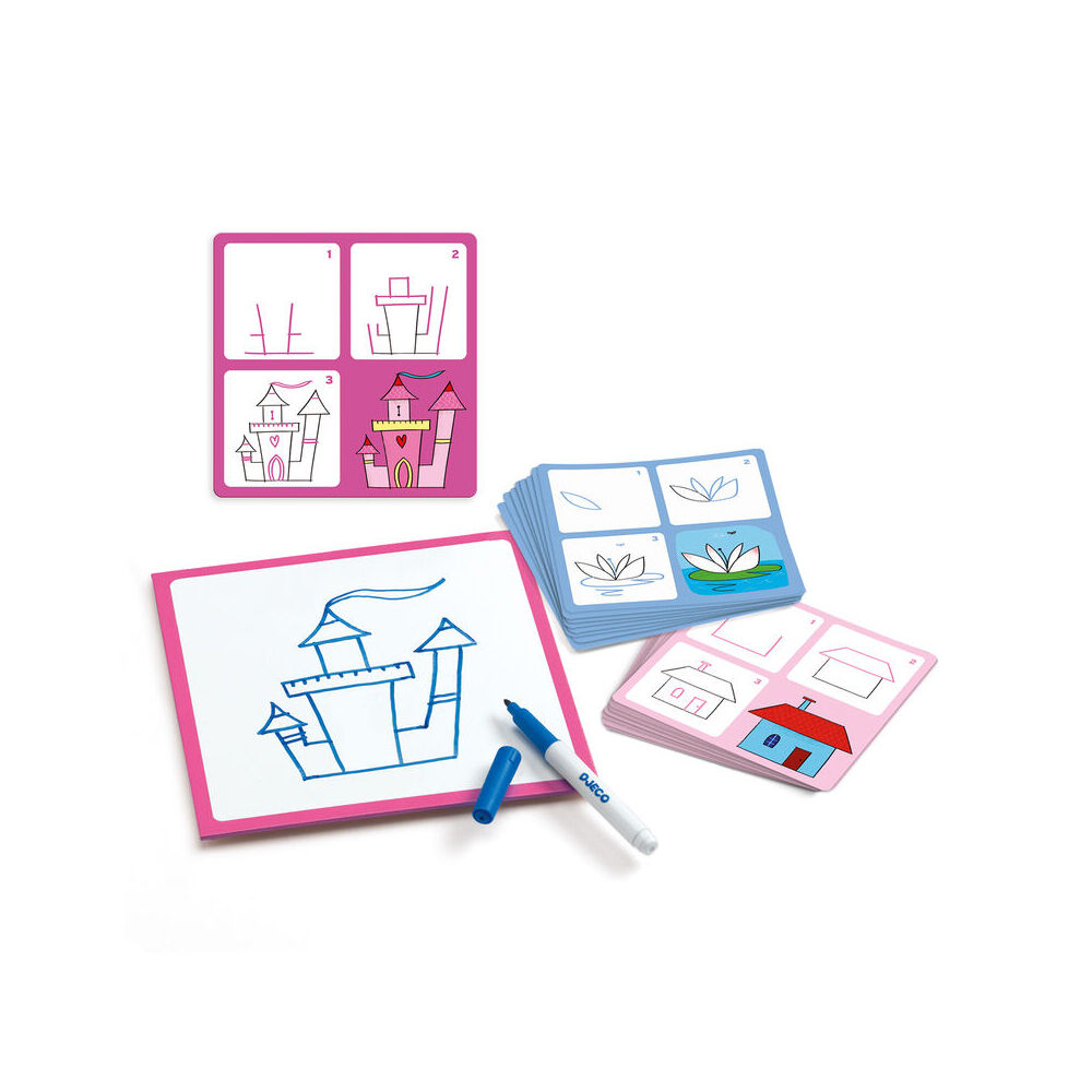 Djeco Step by Step Josephine Learn to Draw Basic Fun Play w/ White Board 4y+ — image 2