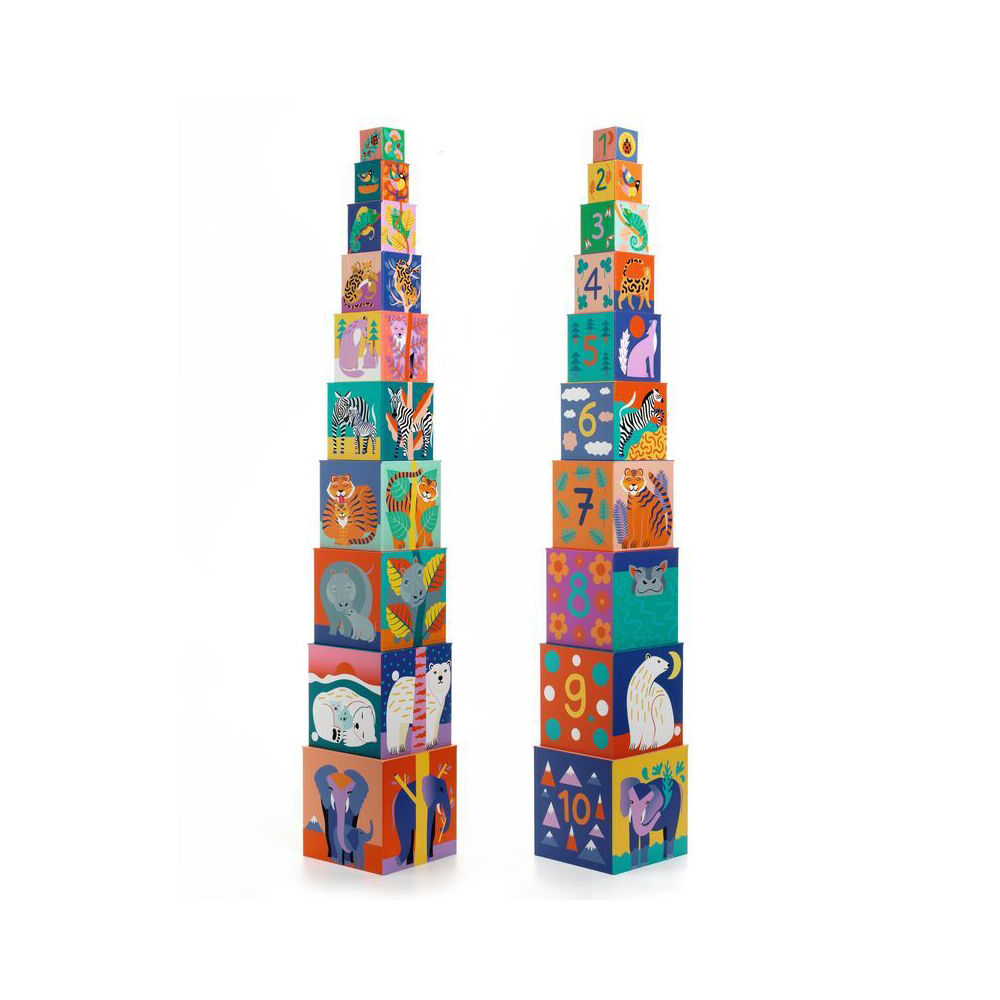 Djeco Wild Animal Blocks Kids/Children Interactive Stacking Toy Set 12m+ — image 2