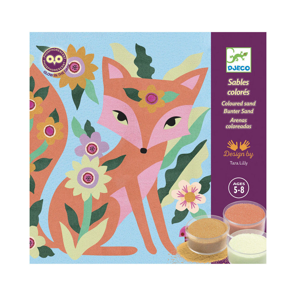 Djeco Garden Lights Coloured Sand Kids/Children Art Craft Activity Kit 5y+