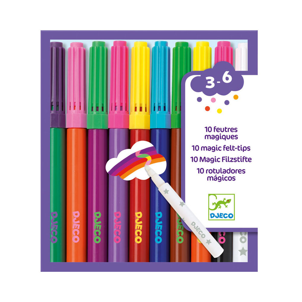 Djeco Magic Felt Tips Kids/Children Colouring Art/Craft Markers 3y+ (10 Pieces) — image 3