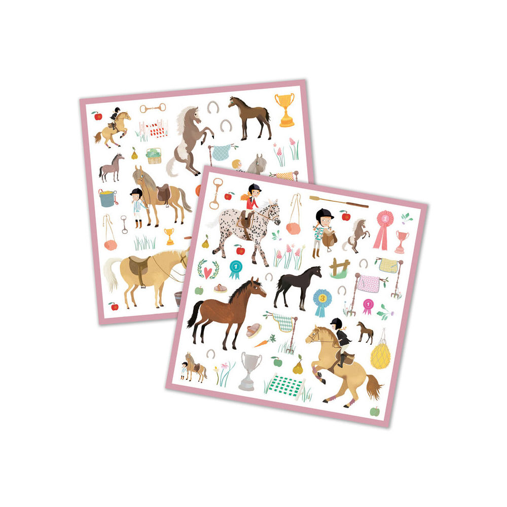 Djeco Horse Sticker Kids/Children Art/Craft Design Stationery 3y+ (160 Pieces) — image 2