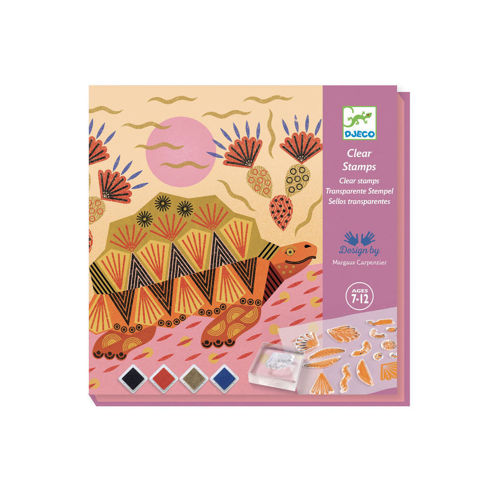 Djeco Patterns & Animals Clear Stamps 24x4cm Kids/Children Craft Kit 7y+