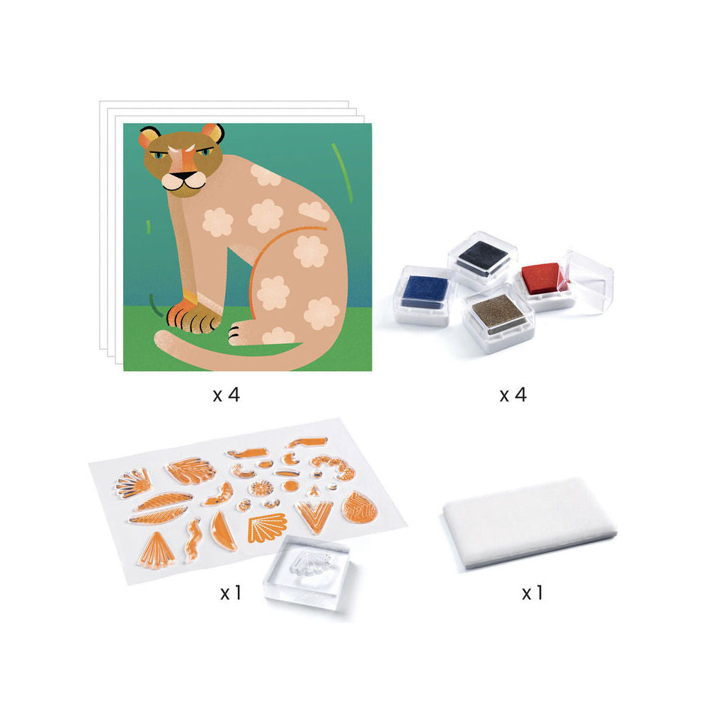 Djeco Patterns & Animals Clear Stamps 24x4cm Kids/Children Craft Kit 7y+ — image 5