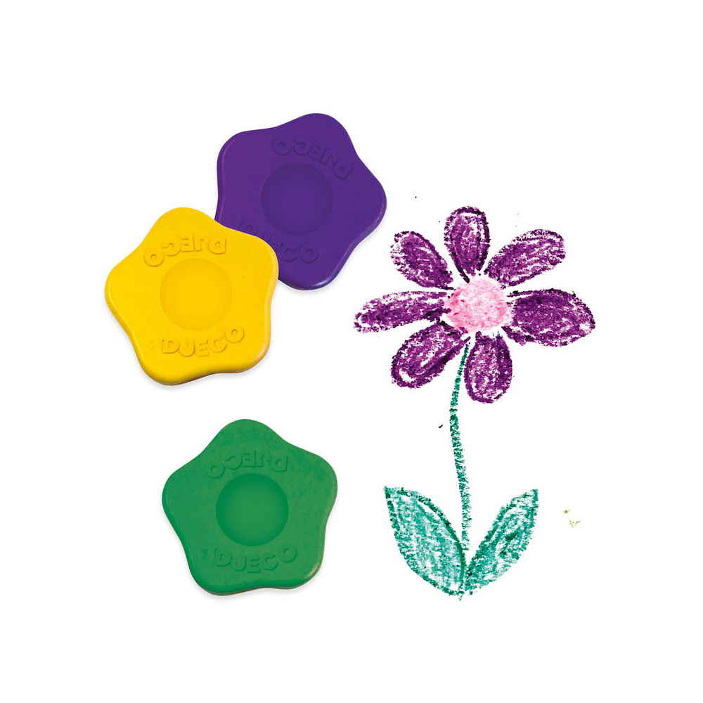Djeco Toddler Flower Crayons w/ Holder Kids Art Colouring/Drawing 18m+ (24 Pieces)