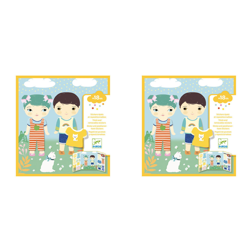 Djeco Clothes Stickers Set Kids/Children Art/Craft Activity Fun Play 18m+ (2 Pack)