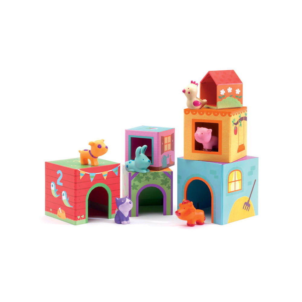 Djeco Topani Farm Blocks Kids/Children Interactive Play Stacking Toy Set 18m+ — image 2