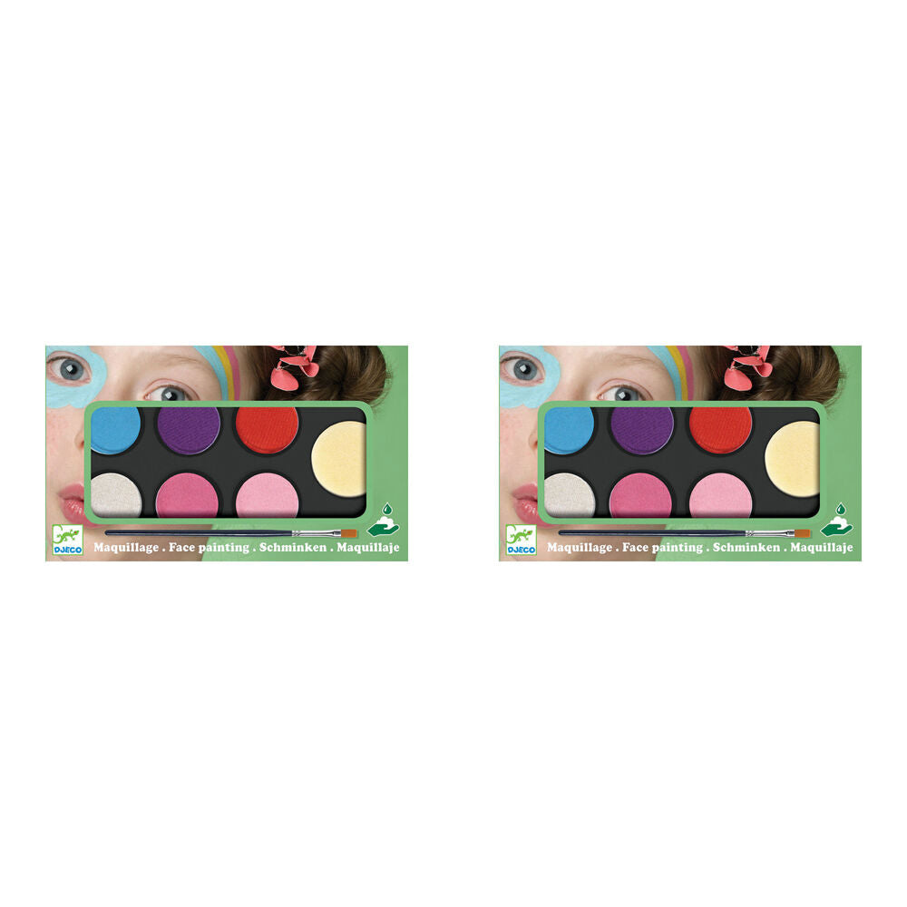 Djeco Sweet Body Art Palette 6-Colours Face Paint Set Kids/Children Party 3y+ (2 Pack)