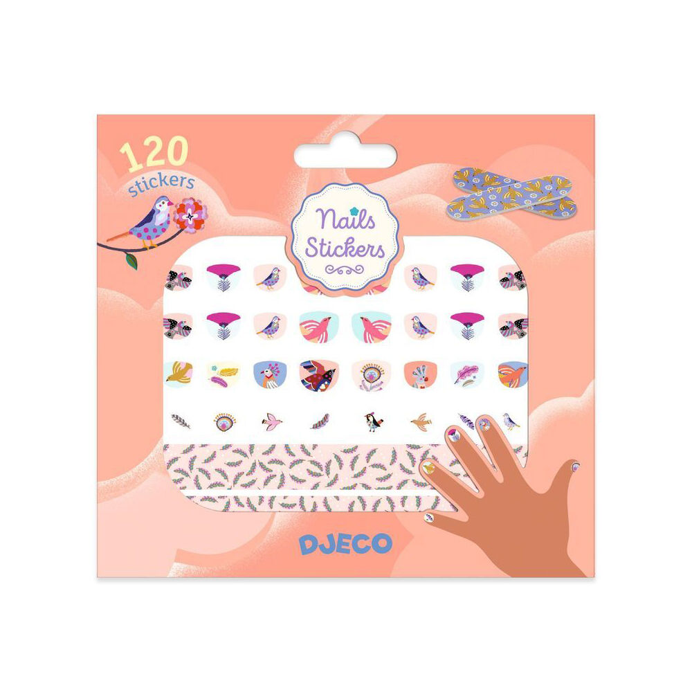 Djeco Feather Nail Stickers Kids/Children Adhesive Manicure Art 4y+ (120 Pieces)