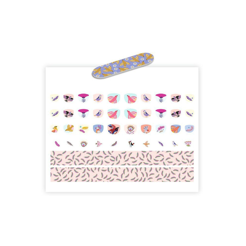 Djeco Feather Nail Stickers Kids/Children Adhesive Manicure Art 4y+ (360 Pieces) — image 3