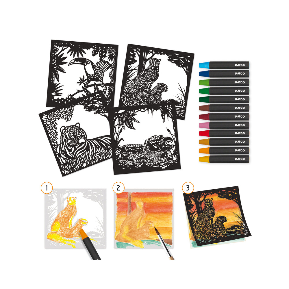 Djeco Backlight Watercolour Workshop Educational Kids Creative Art Book 6y+ — image 3