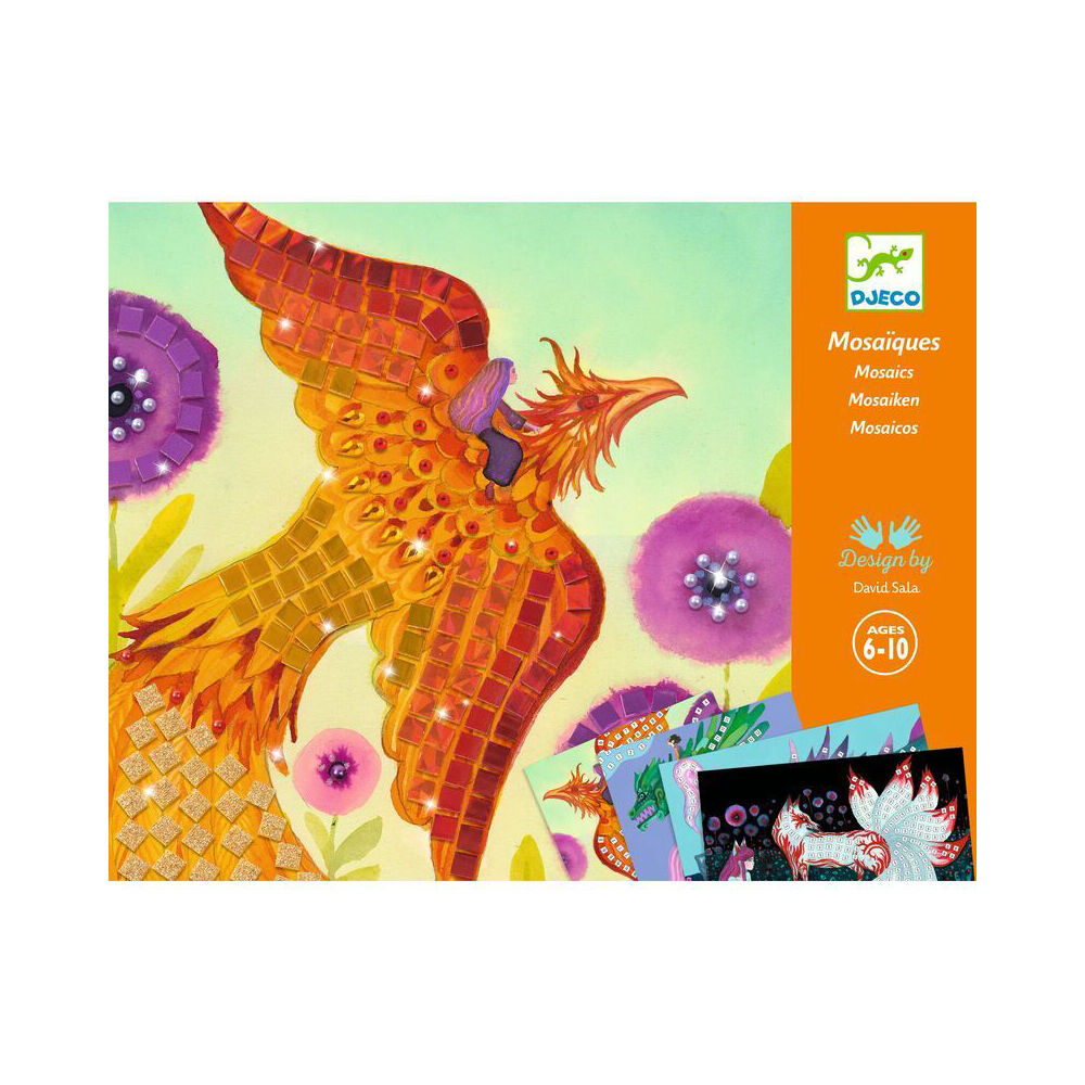 Djeco DIY Creative Craft Kit Set 6y+ Kids Mythical Creatures Collage Mosaic