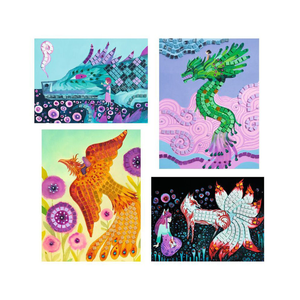 Djeco DIY Creative Craft Kit Set 6y+ Kids Mythical Creatures Collage Mosaic — image 6