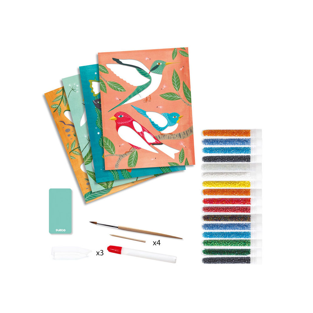 Djeco Zoology Glass Beads Kids/Childrens DIY Creative Craft/Art Kit Set 7y+