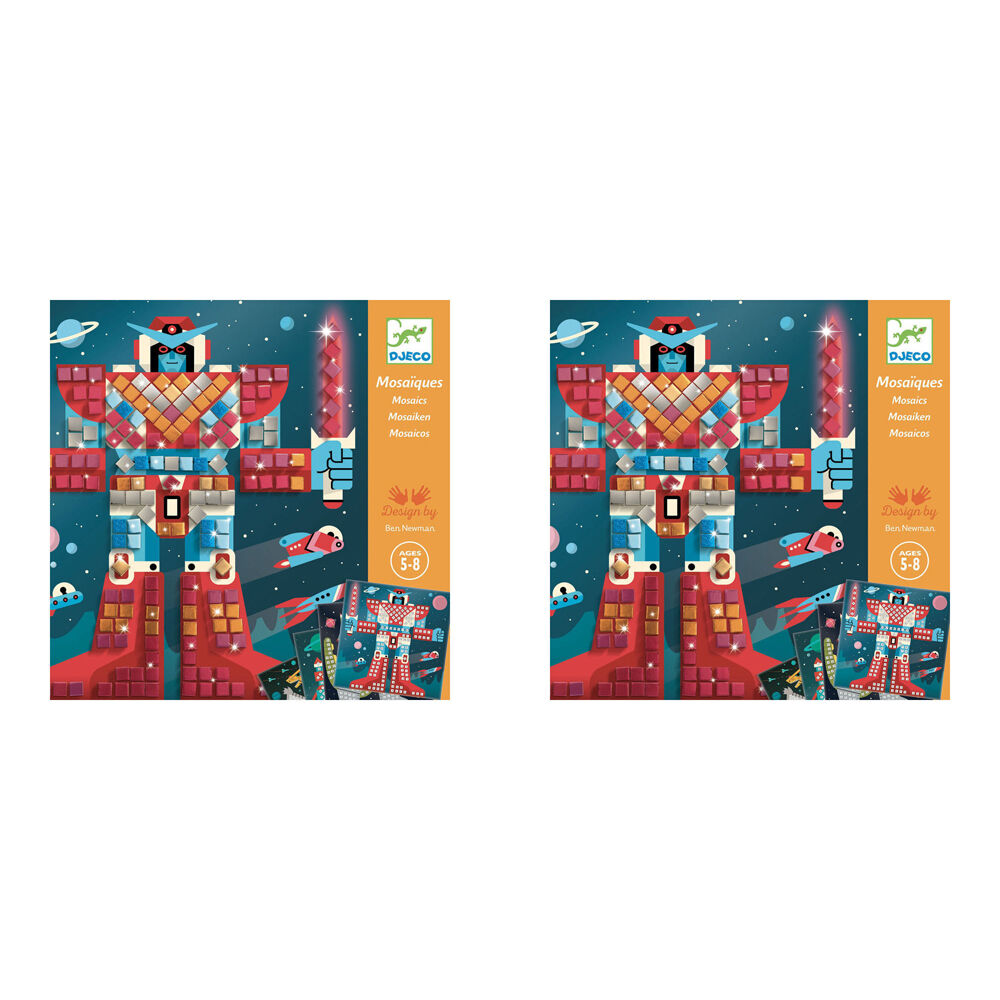 Djeco Space Battle Mosaic Kids/Childrens DIY Creative Craft Activity Kit 5y+ (2 Pack)