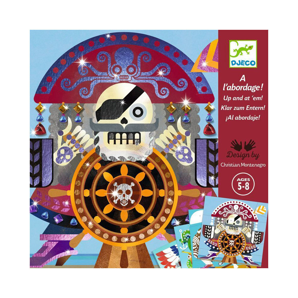 Djeco Up & At Em Foil Pictures Kids/Children Creative Activity Art Kit 5y+ (2 Pack)