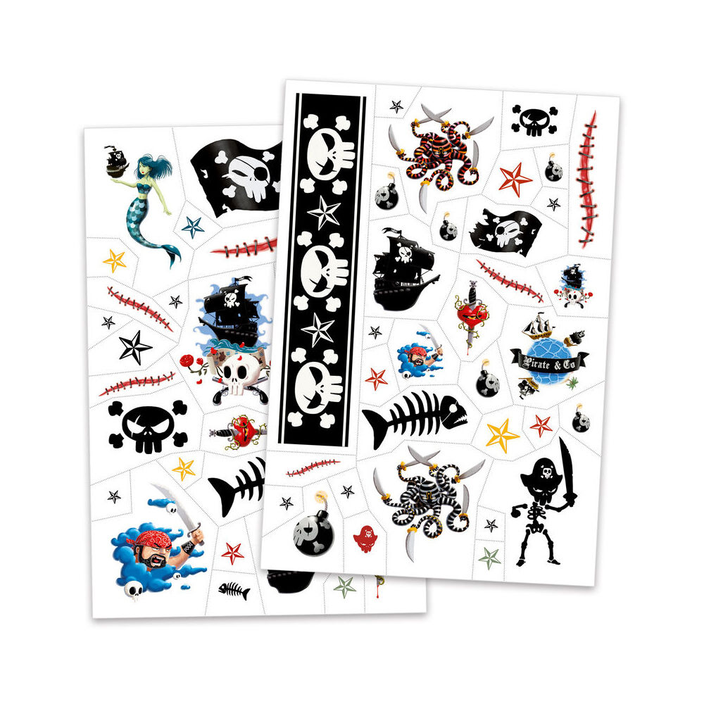 Djeco Pirates Temporary/Fake Tattoos Sticker Fun Party Kids/Children 3y+ (50 Pieces) — image 3