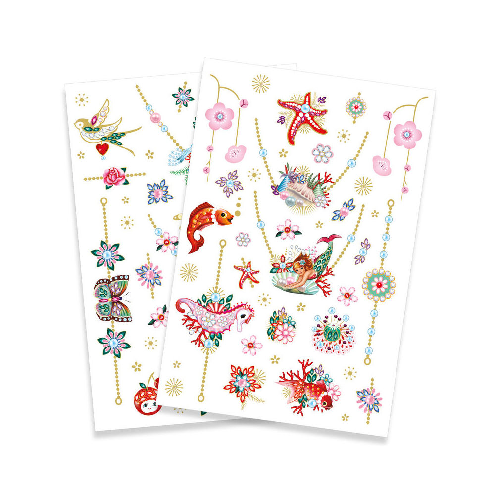 Djeco Fiona's Jewels Temporary/Fake Tattoos Sticker Fun Party Kids 3y+ (50 Pieces) — image 4