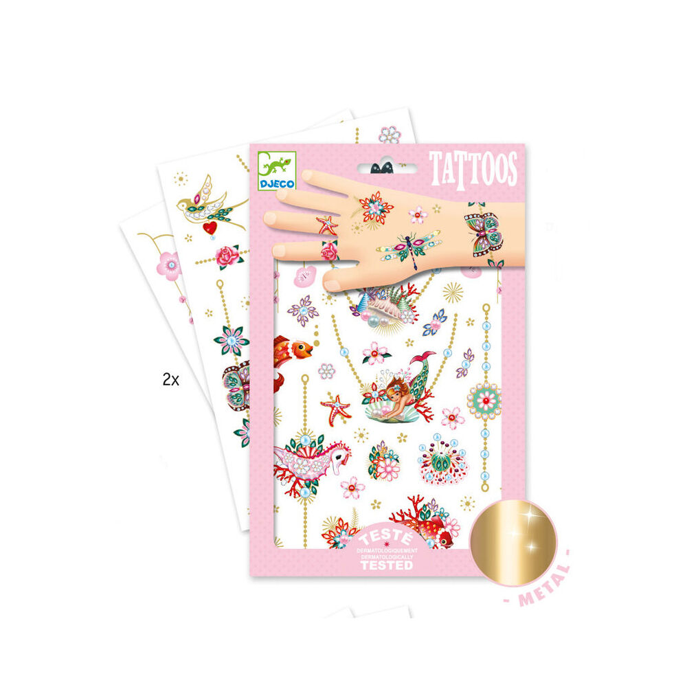 Djeco Fiona's Jewels Temporary/Fake Tattoos Sticker Fun Party Kids 3y+ (150 Pieces) — image 3