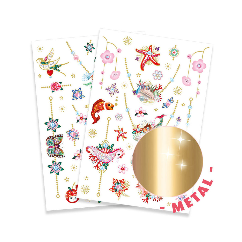 Djeco Fiona's Jewels Temporary/Fake Tattoos Sticker Fun Party Kids 3y+ (150 Pieces) — image 4