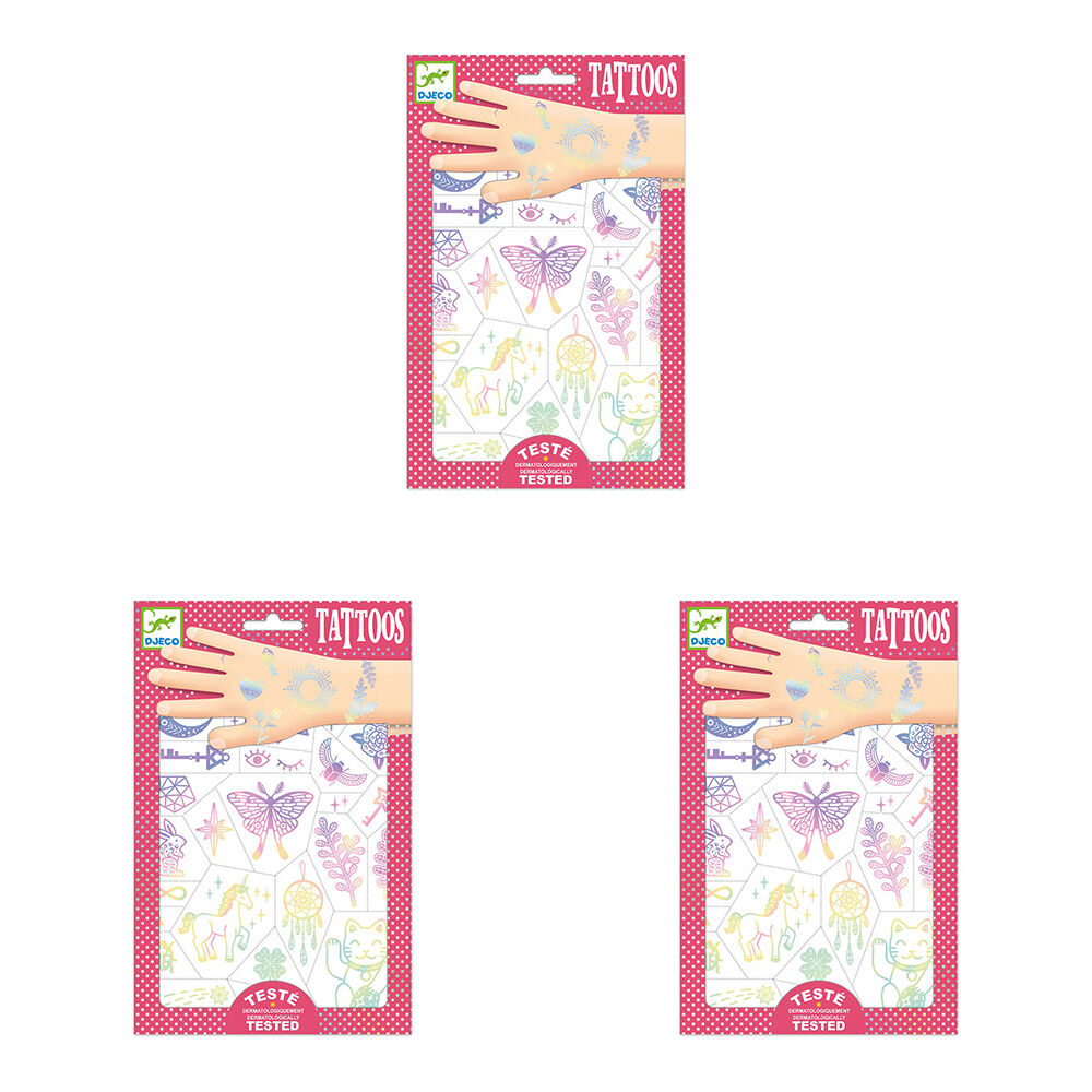 Djeco Lucky Charms Temporary/Fake Tattoos Sticker Fun Party Kids 3y+ (150 Pieces)