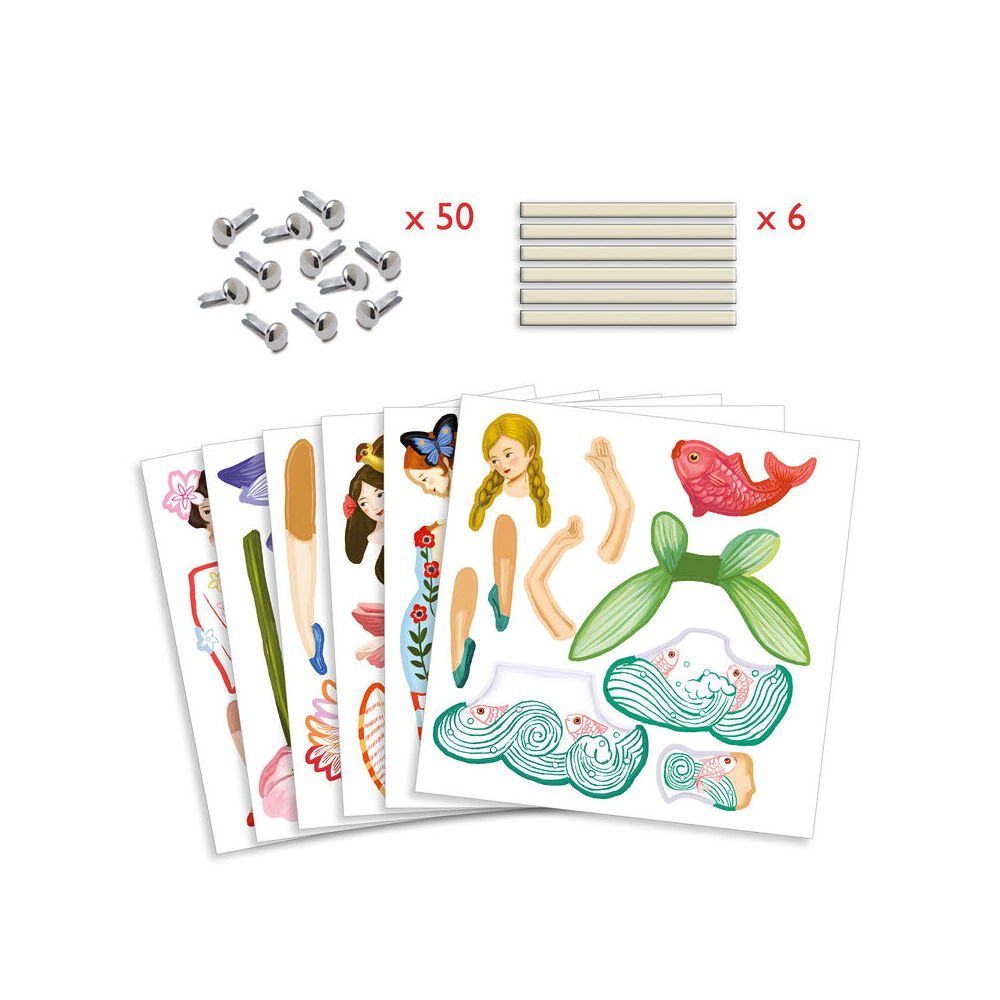 Djeco Fairies Paper Puppets Kids/Children Creative Crafts/Art Kit Set 6y+