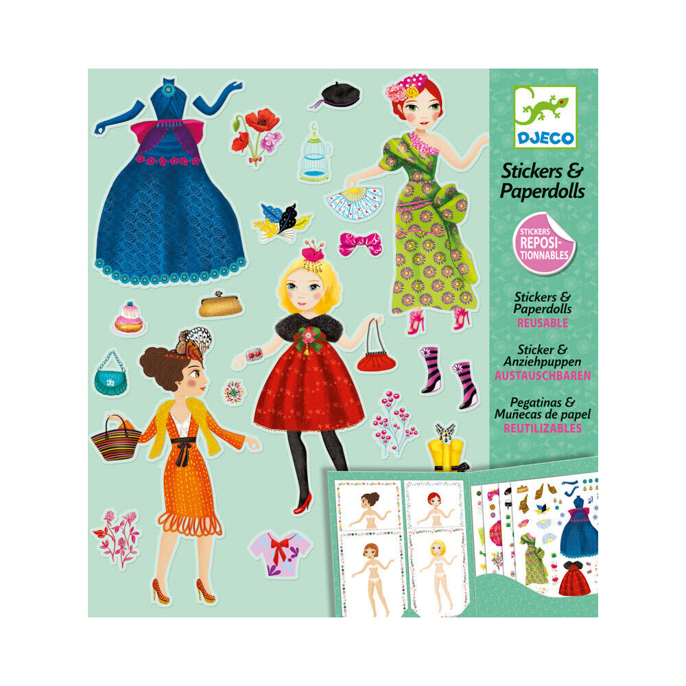 Djeco Massive Fashion Stickers & Paper Dolls Reusable Set Kids Craft 6y+ (2 Pack) — image 2