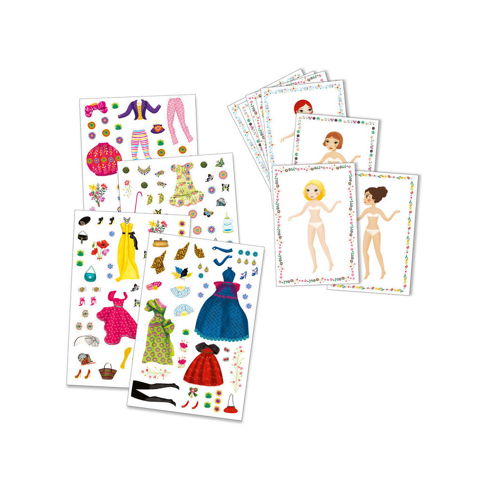 Djeco Massive Fashion Stickers & Paper Dolls Reusable Set Kids Craft 6y+ (2 Pack) — image 3