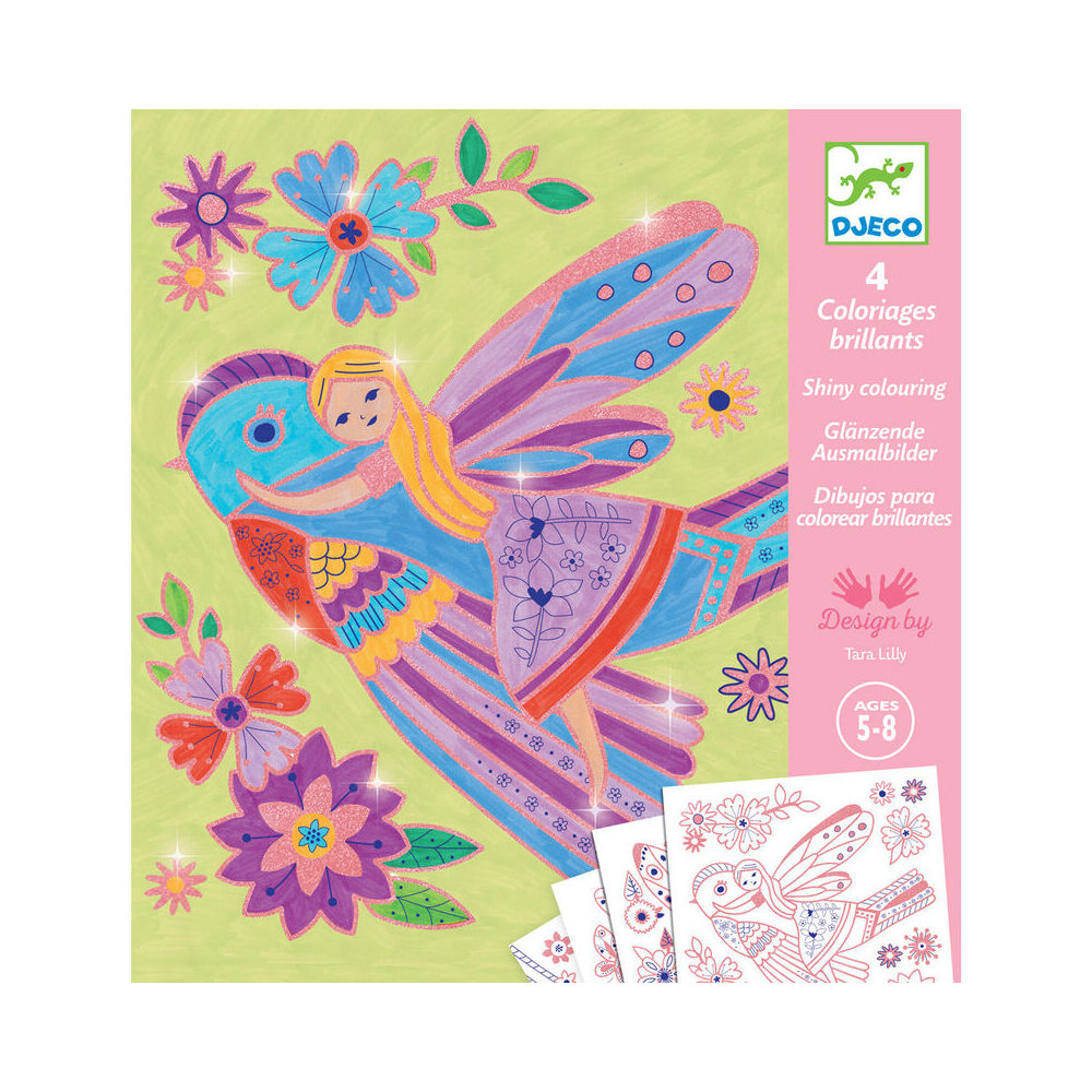 Djeco Small Wings Colouring Kids/Children Activity Art/Craft Cards Kit 5y+