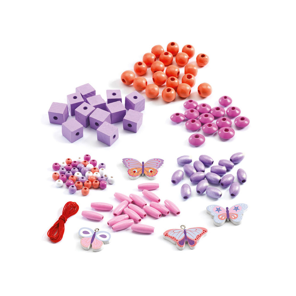 Djeco Colourful Butterfly Wooden Beads Kids/Children DIY Craft Accessory Kit 4y+ — image 2