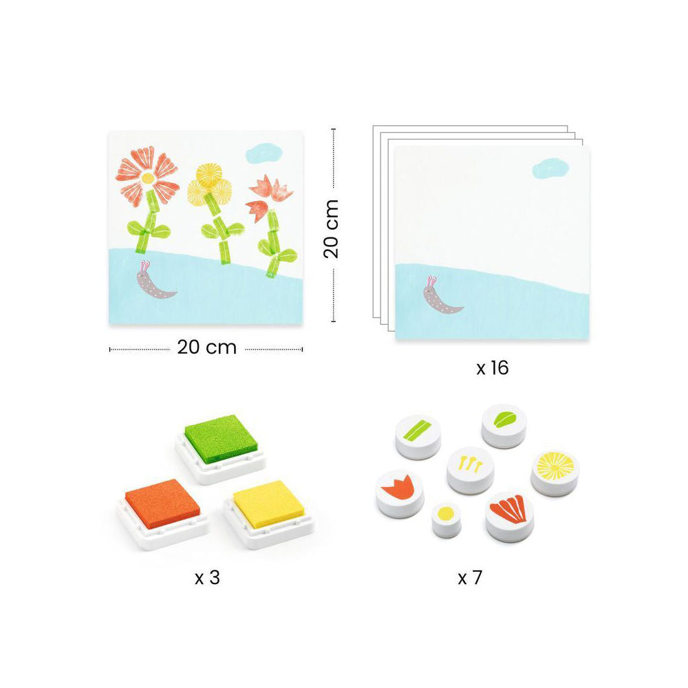 Djeco With Flowers Stamps Kids/Children Educational Creative Crafts/Art Set 3y+ — image 2