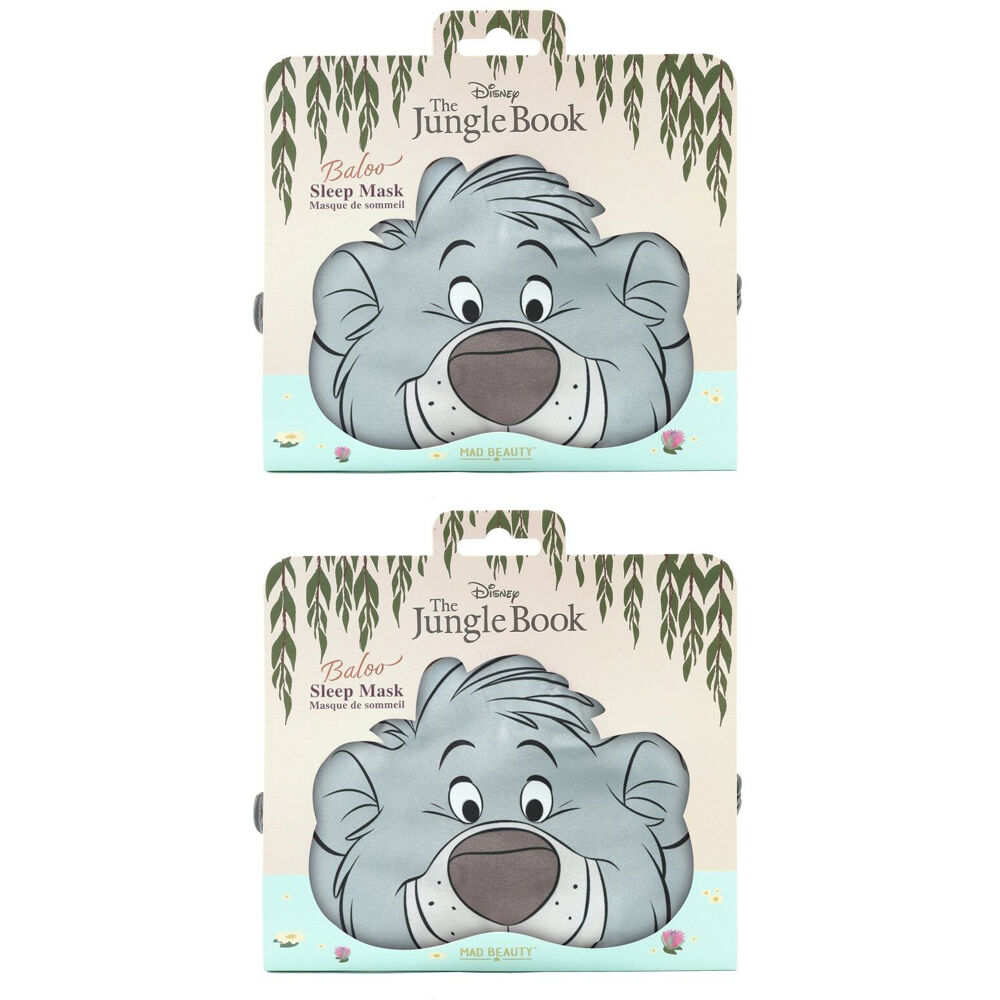 Disney The Jungle Book Baloo Elasticated Bedtime Sleep Face Mask Grey (2 Pack)