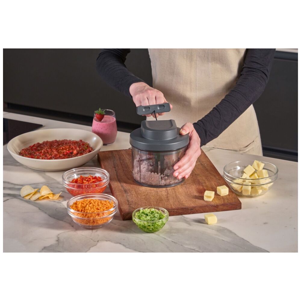 Zyliss Dark Grey Easy Pull Manual Food Processor Kitchen Gadget/Accessory — image 7