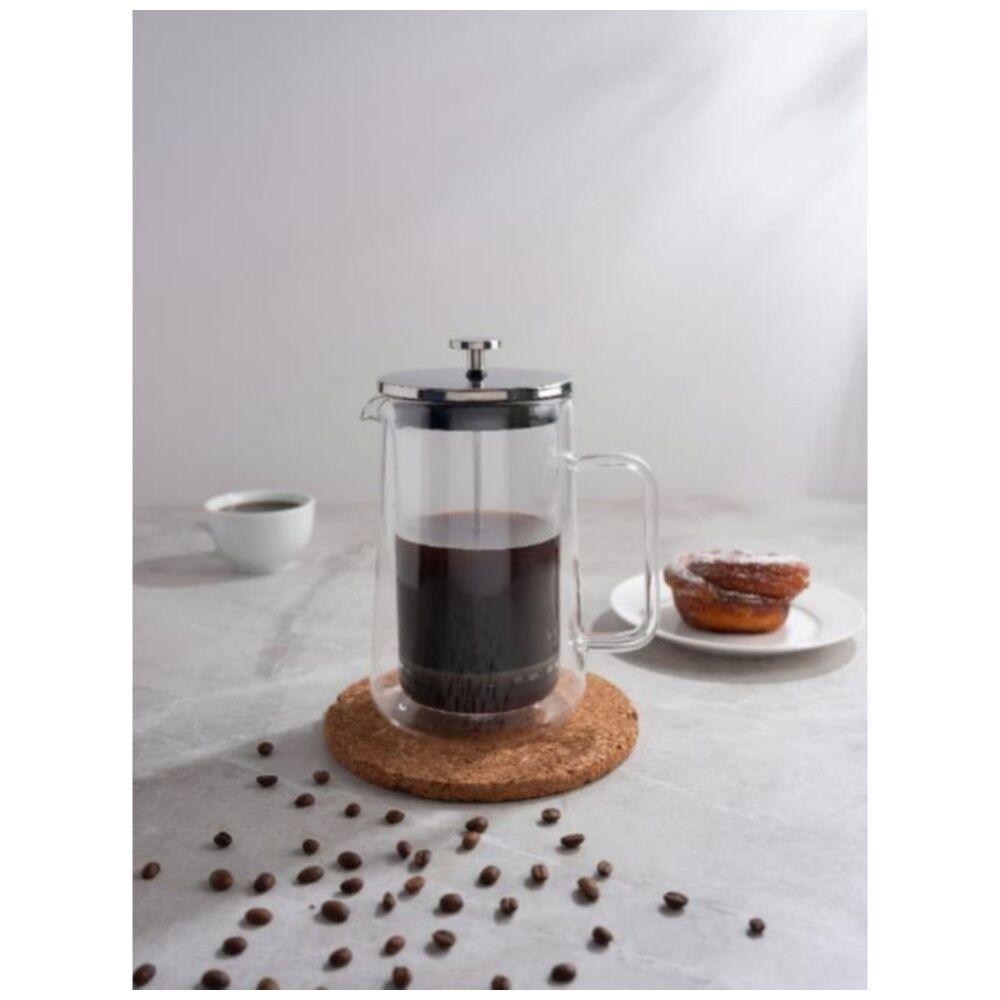 Euroline 1000ml Double Wall Glass Coffee & Tea Plunger French Press Maker — image 3