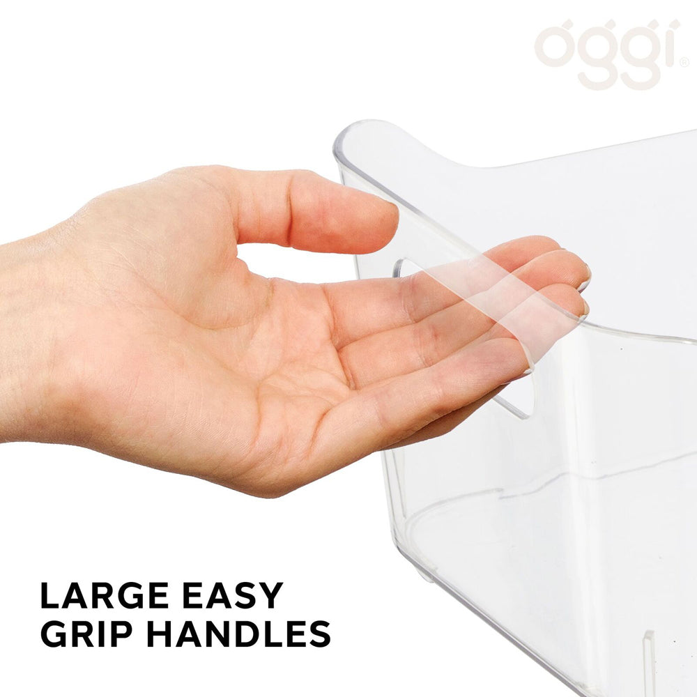 Oggi 24cm Storage Bin Home/Kitchen Food/Snack Pantry Organiser w/ Handles Clear — image 5