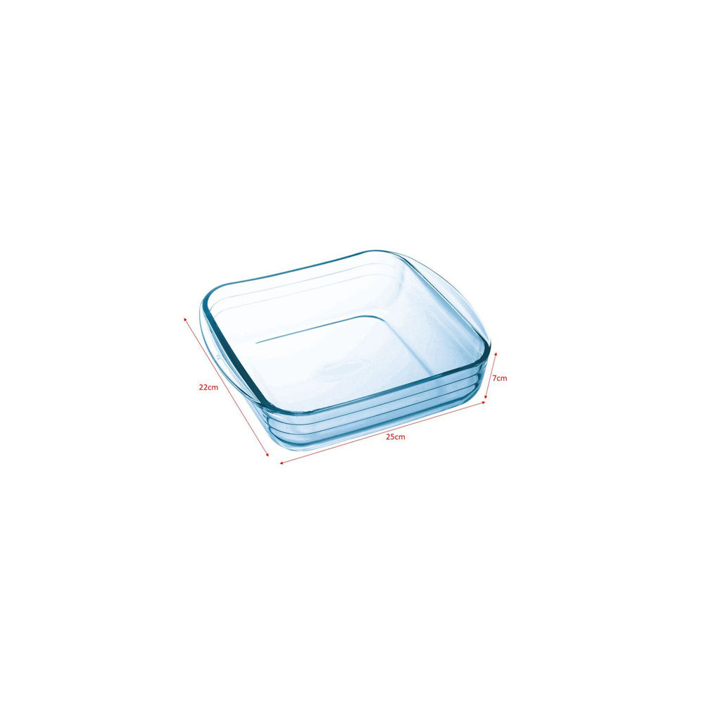 Ô Cuisine O Cuisine 25cm/2.5L Square Glass Roaster Dish Oven Roast Kitchen Cookware Clear — image 2