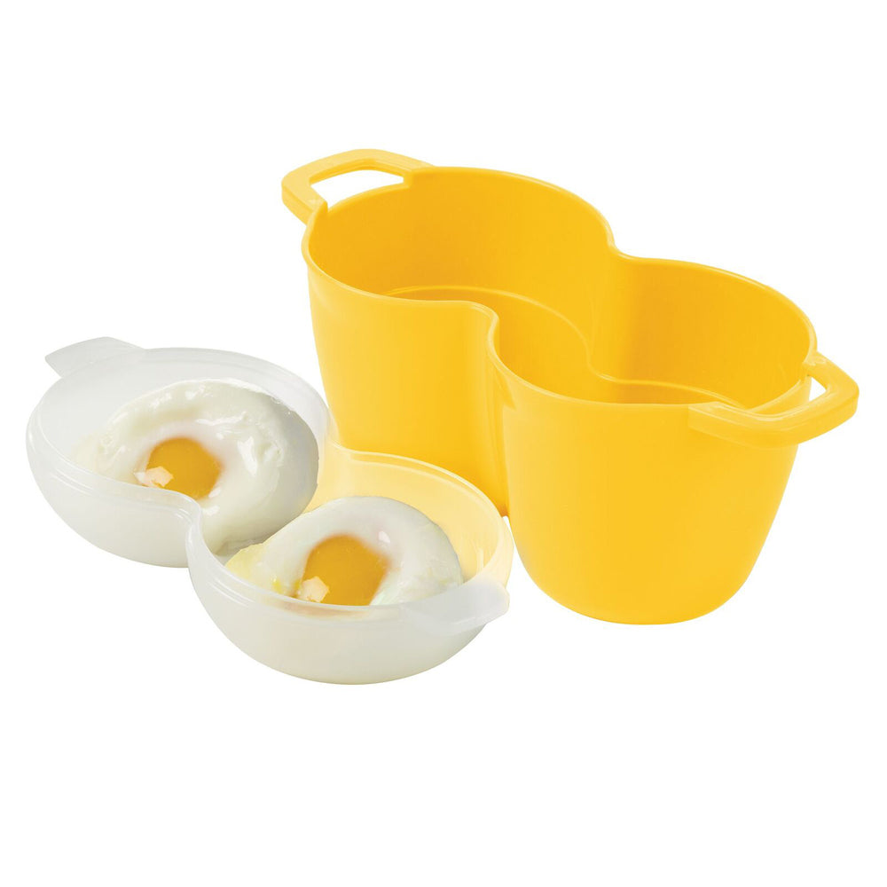 Progressive Prep Solutions Microwave Poach Perfect 2-Egg Cooker/Steamer Yellow — image 2