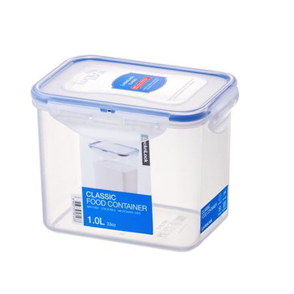 Locknlock 1L Airtight Classic Rectangle Food Storage Container Tall Clear (2 Pack) — image 2