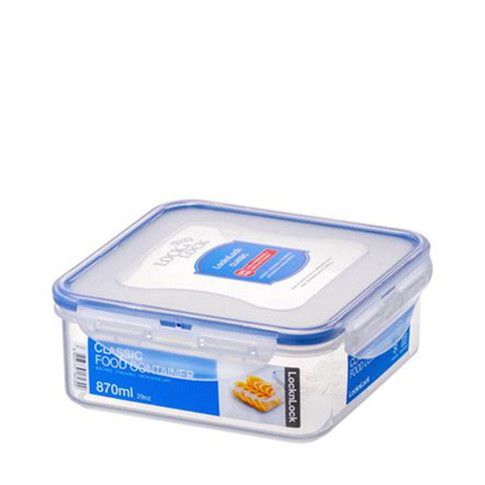 Locknlock 870ml Airtight Classic Square Food Container Storage Short Clear (2 Pack)