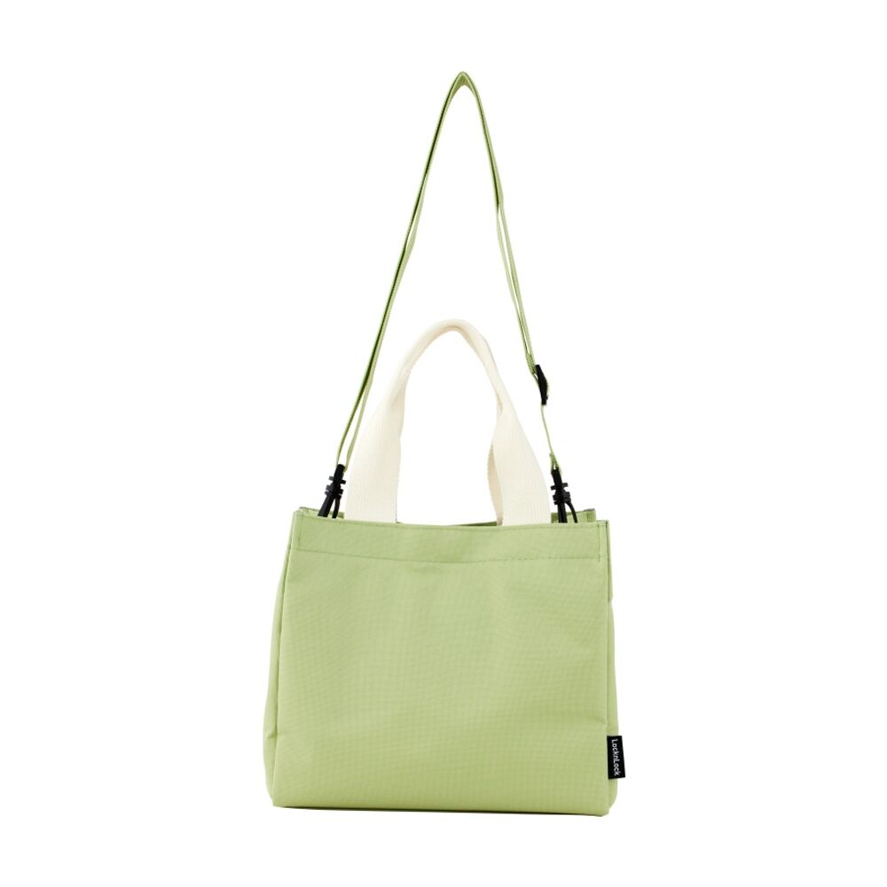 Locknlock Green/Cream Insulated Canvas Mini Lunch Bag w/Strap School/Work
