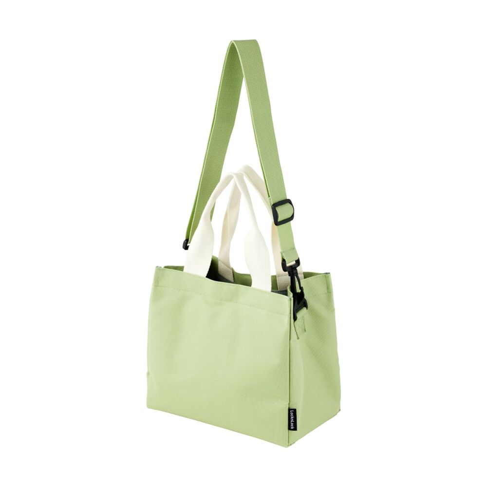 Locknlock Green/Cream Insulated Canvas Mini Lunch Bag w/Strap School/Work — image 2
