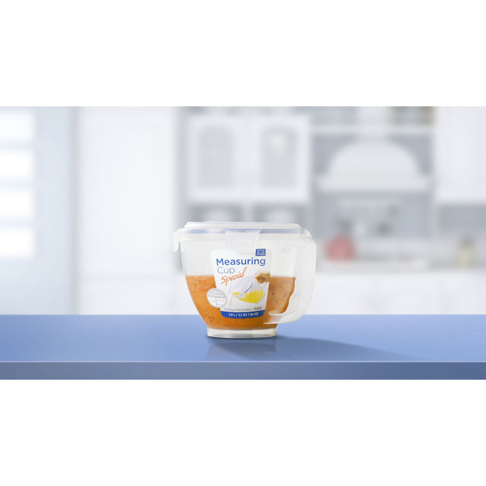 Locknlock 1L Classic Airtight Measuring Cup w/ Flip Cap Lid Container Clear — image 2