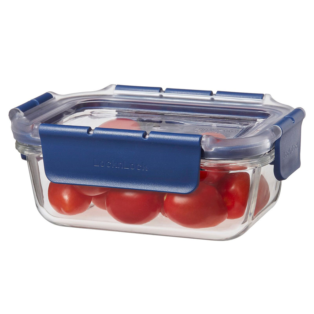 Locknlock Top Class 380ml/15cm Glass w/ Tritan Lid Rectangular Container Blue — image 2
