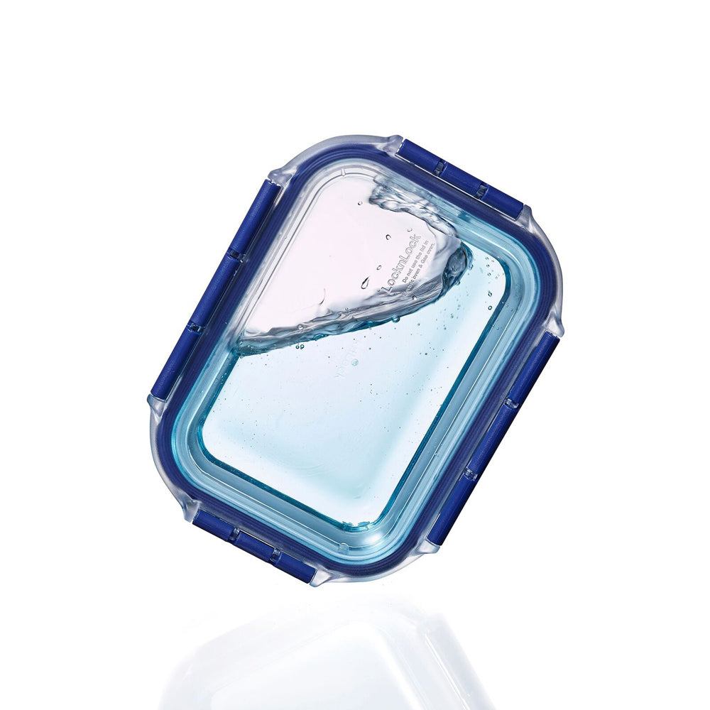 Locknlock Top Class 2L/25cm Glass w/Tritan Lid Rectangular Container Storage BLU — image 10
