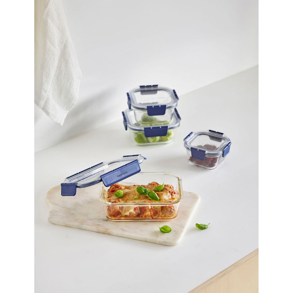 Locknlock Top Class 2L/25cm Glass w/Tritan Lid Rectangular Container Storage BLU — image 9