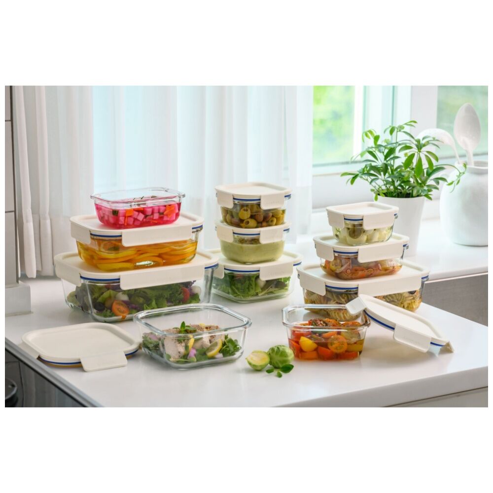 Locknlock 750ml White Lid Clear Glass Food Storage Container Microwave Safe — image 2