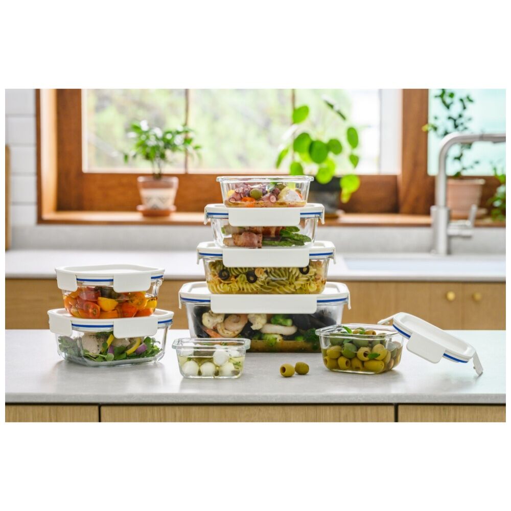 Locknlock 2L White Lid Clear Glass Food Storage Container Microwave Safe — image 6